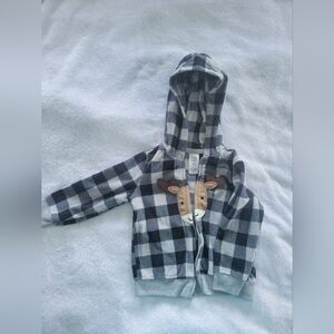 Carter's Buffalo Check Zip-up Fleece Sweatshirt Classic Cozy Design